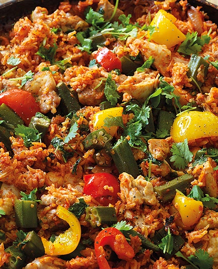 Jollof rice and chicken