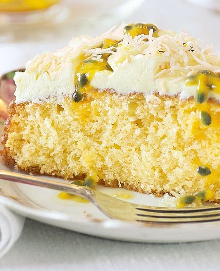 Passionfruit & coconut cake
