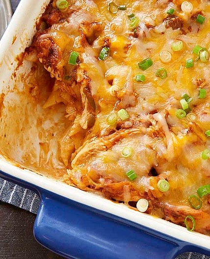 Baked Cheesy Enchilada Chicken Penne