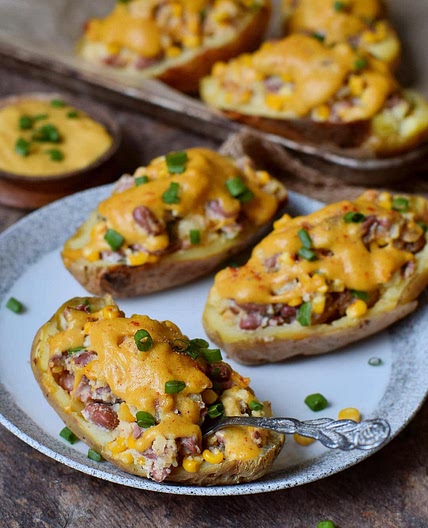 Healthy Stuffed Potato Skins