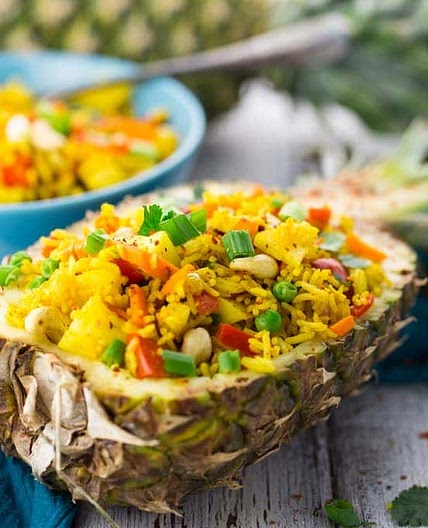 Thai Pineapple Fried Rice Recipe (Vegan)