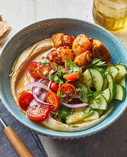 Chicken Hummus Bowls