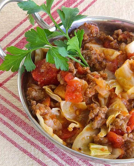 Ground Beef and Chopped Cabbage