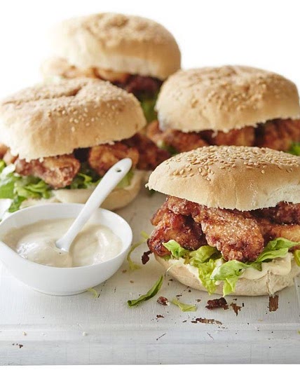 Crispy Japanese-style chicken burgers