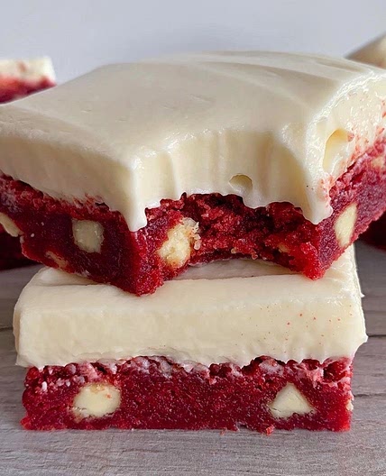 Red Velvet Brownies with Cream Cheese Frosting