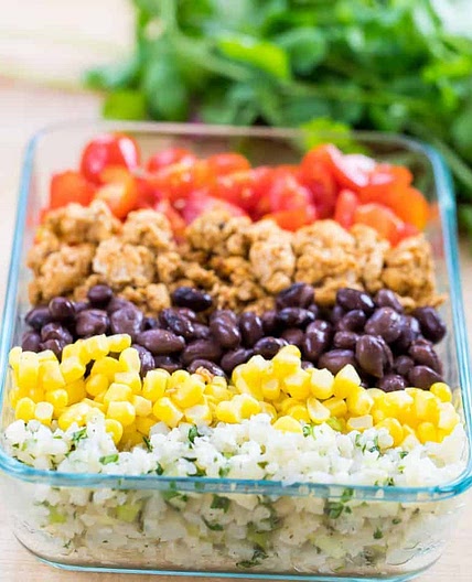 Chicken Burrito Bowl | Lunch Meal Prep