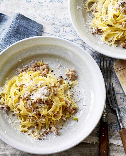 Sausage ragù with tagliatelle