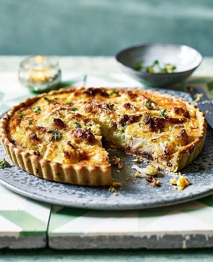 Sweet onion and cauliflower tart