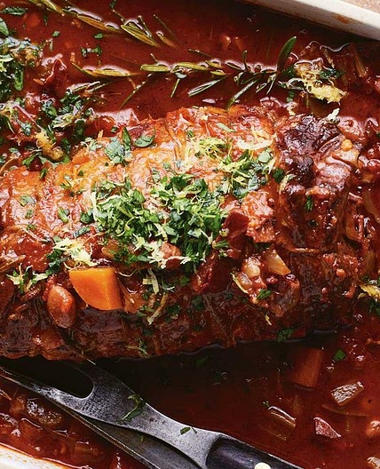 Italian beef with borlotti beans