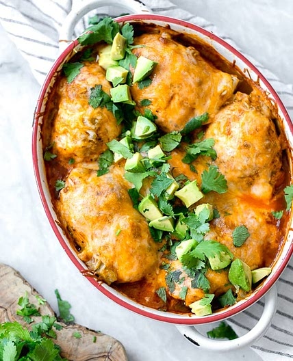 Enchilada Chicken Roll-Ups