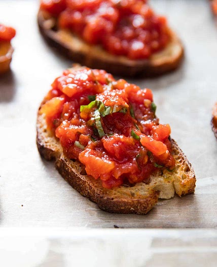 Oven-Roasted Tomato Bruschetta Recipe