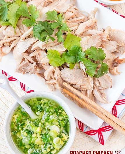 Poached Chicken and Ginger Scallion Sauce