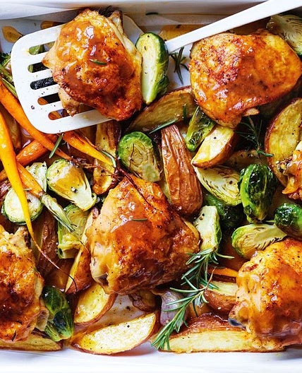 Garlic and rosemary chicken tray bake recipe