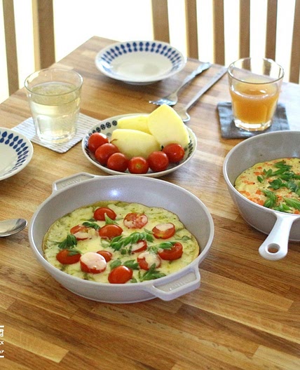 간단 브런치 : 간단 페스토 피자, 간단 프리타타