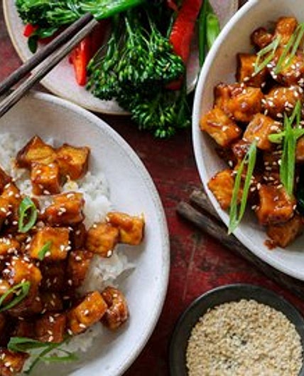 Spicy Orange Glazed Tofu