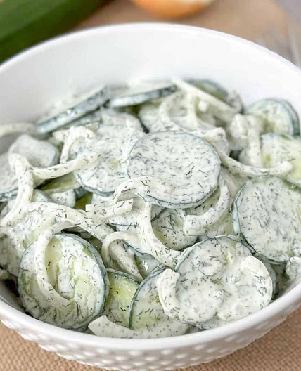 Old Fashioned Creamy Cucumber and Onion Salad