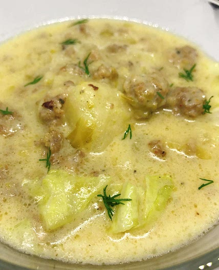 Instant Pot Creamy Cabbage Sausage Soup