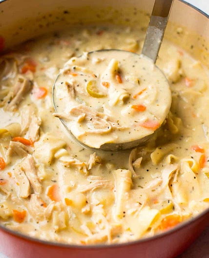 Lightened-Up Creamy Chicken Noodle Soup