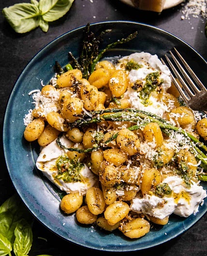 Lemon Pesto Burrata and Brown Butter Gnocchi