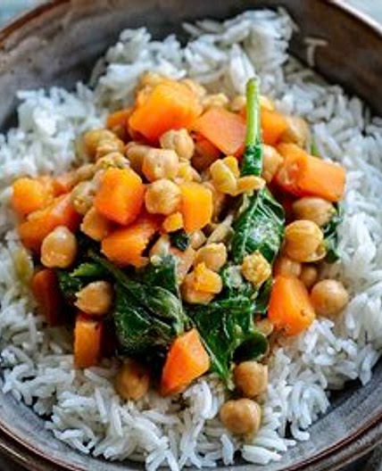 Thai Sweet Potato & Chickpea Green Curry