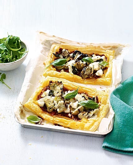 Artichoke and goat’s cheese pesto tart