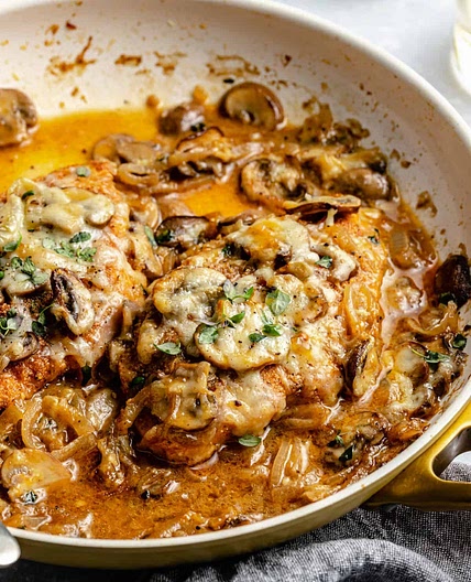 Skillet French Onion Chicken with Mushrooms