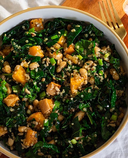 Vegan Crispy White Bean and Kale Salad
