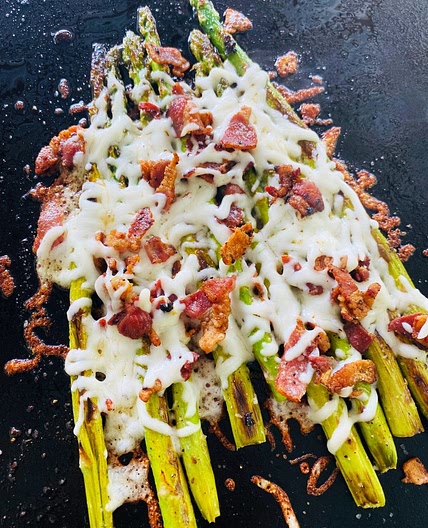 Blackstone Cheesy Bacon Asparagus