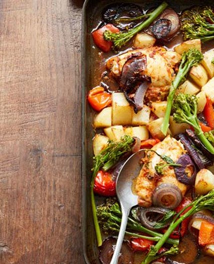 Roast chicken traybake