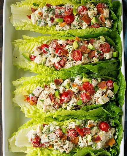 BLTA Chicken Salad Lettuce Wraps