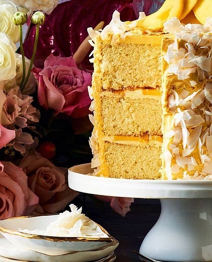 Mango lamington layer cake