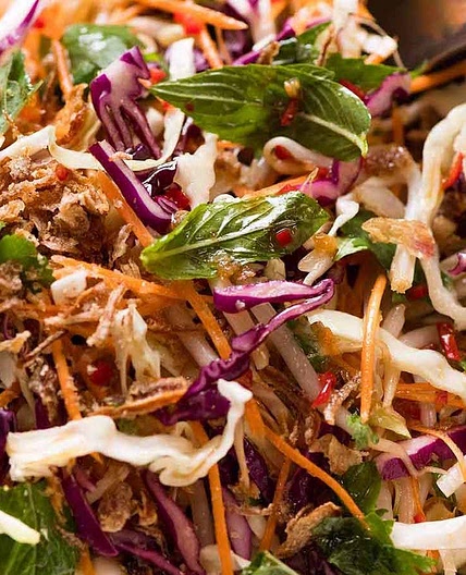 Asian Slaw - crunchy Oriental Cabbage Salad with Asian Dressing