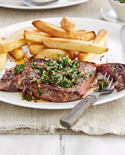 Steak with chimichurri sauce