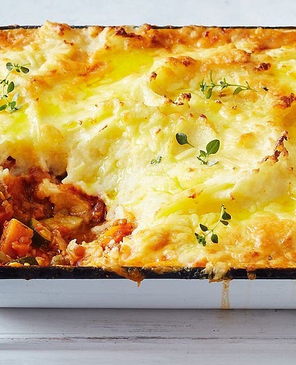 Vegetarian shepherd’s pie with cheesy mash