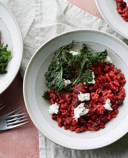 Beetroot and goats’ cheese risotto