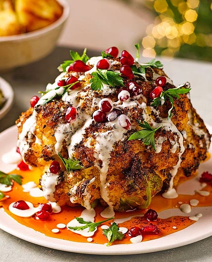 Whole roasted cauliflower