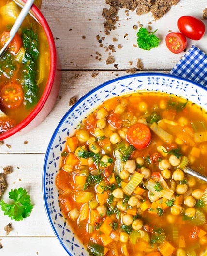 Italian Vegan Garbanzo Bean Soup
