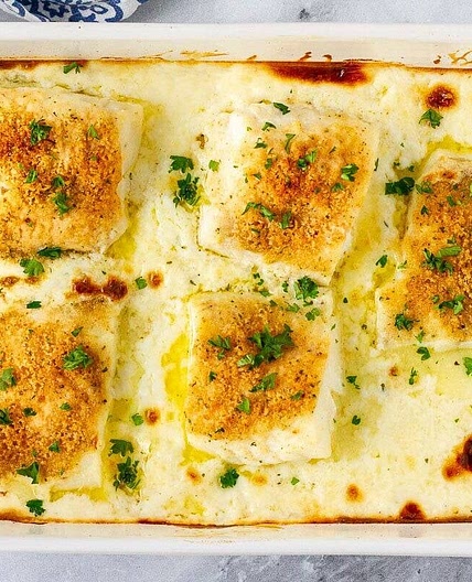 Baked Cod in Cream Sauce