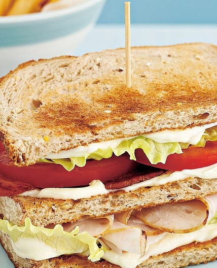 Classic turkey club sandwich