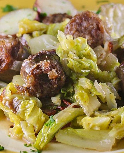 Fried Cabbage and Kielbasa