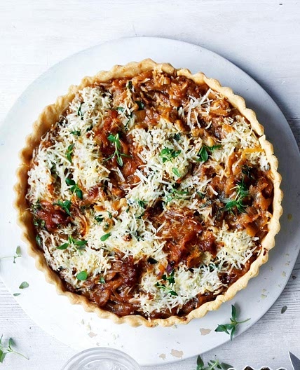 Caramelised onion and thyme tart