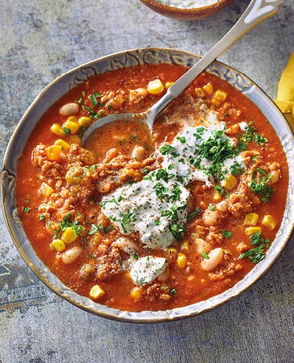 Veggie-Bohnen-Chili mit Mais