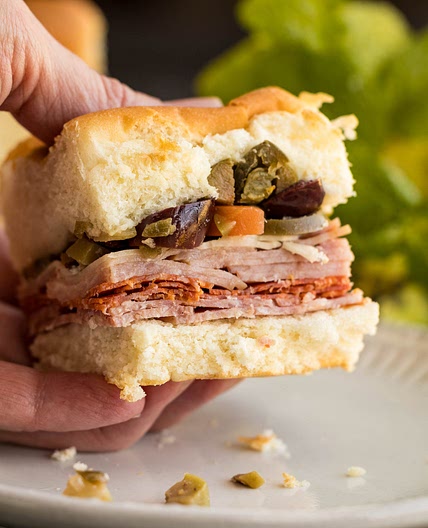 Baked Muffuletta Sliders