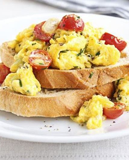 Scrambled omelette toast topper