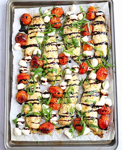 Chicken Caprese Sheet Pan