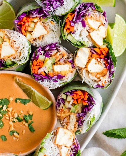 Peanut Tofu Spring Rolls