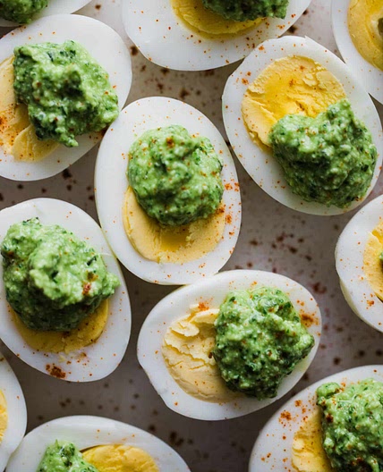 Parmesan Pesto Over Eggs