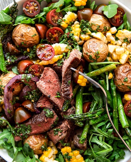 Chimichurri Steak and Vegetable Salad
