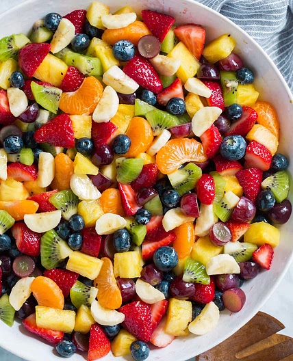 Honey Lime Rainbow Fruit Salad
