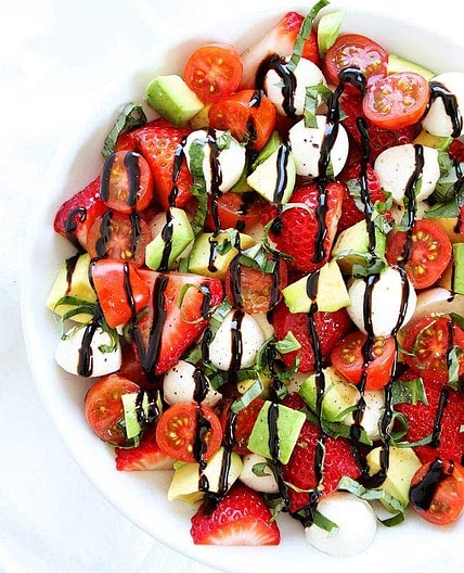 Avocado Strawberry Caprese Salad